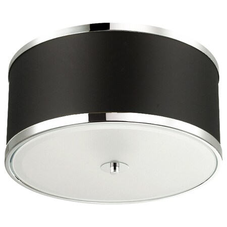 Dainolite Zuri 3-Light Flush Mount ZUR-153FH-PC-BK